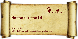 Hornok Arnold névjegykártya